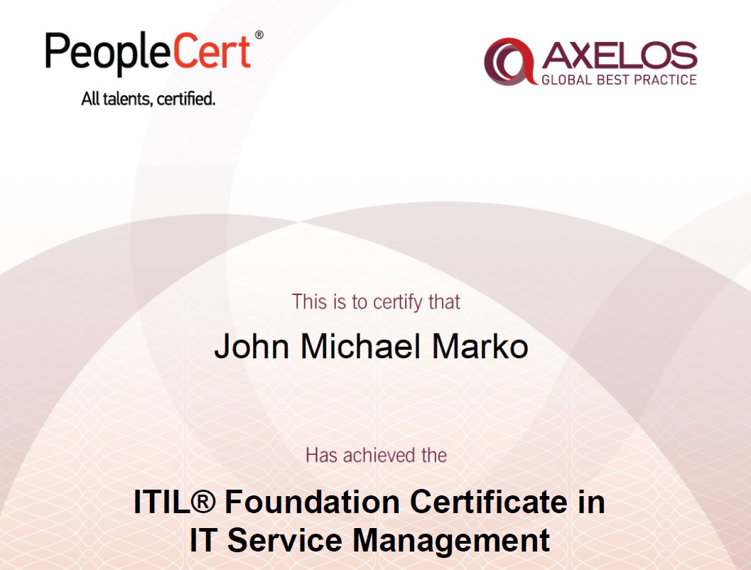 ITIL 4 Foundation Certification